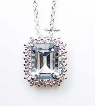 COLLANA DAVITE & DELUCCHI ACQUAMARINA E DIAMANTI